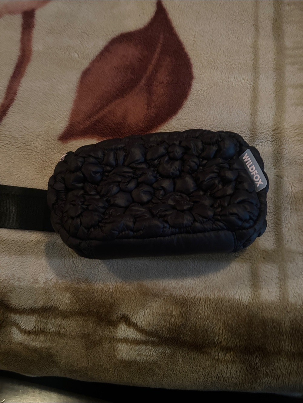 Wildfox Black Quilted Floral Waist Pouch